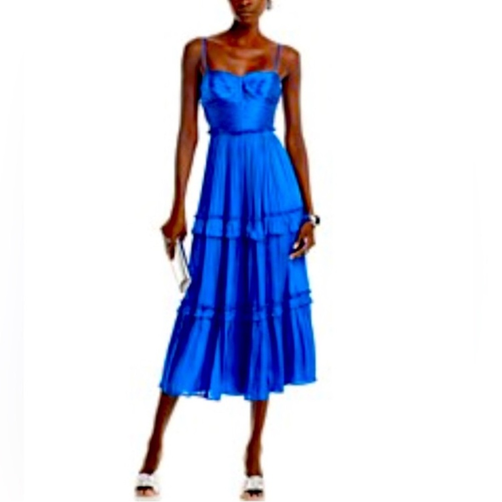 AQUA Cobalt blue ruched midi dress 💙